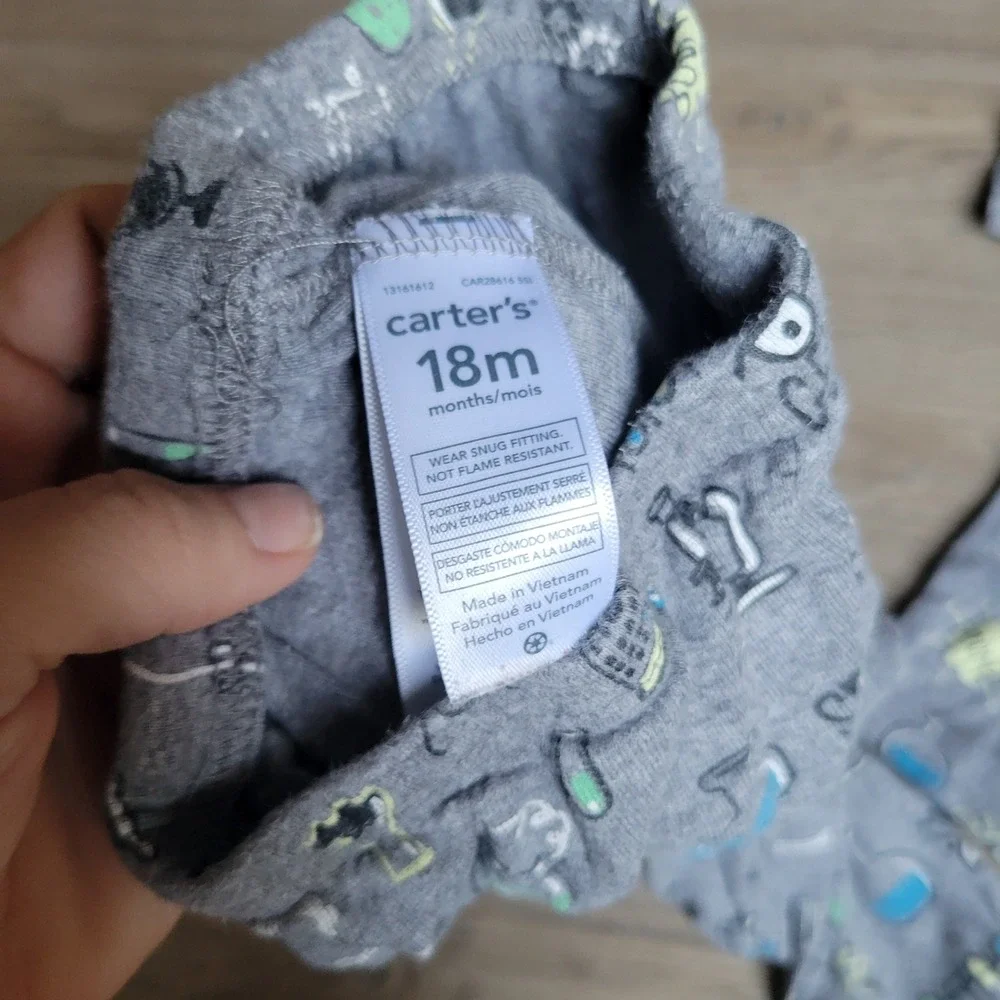 Carter's Pajamas Kids 18M Grey Science Genius STEM Snug Fit 2pc Set Sleepwear